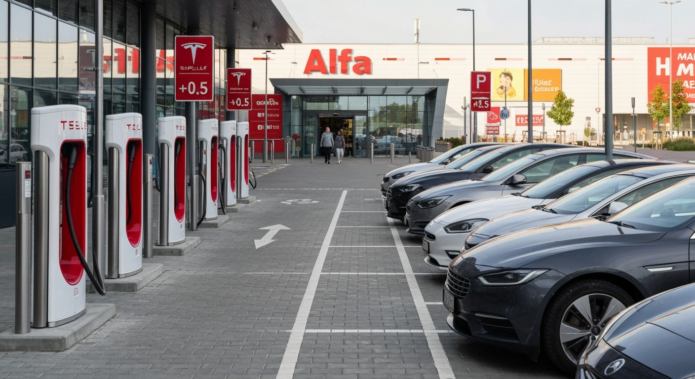 Tesla Supercharger Białystok: stacja ładowania 2