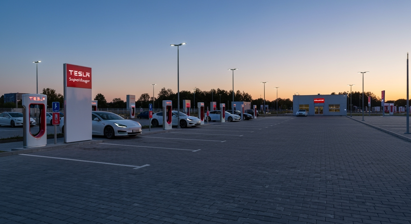 Tesla Supercharger Kostomłoty: stacja ładowania 2