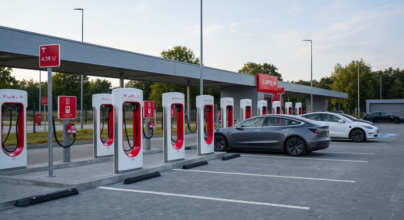 Tesla Supercharger Lućmierz (Łódź): stacja ładowania 2