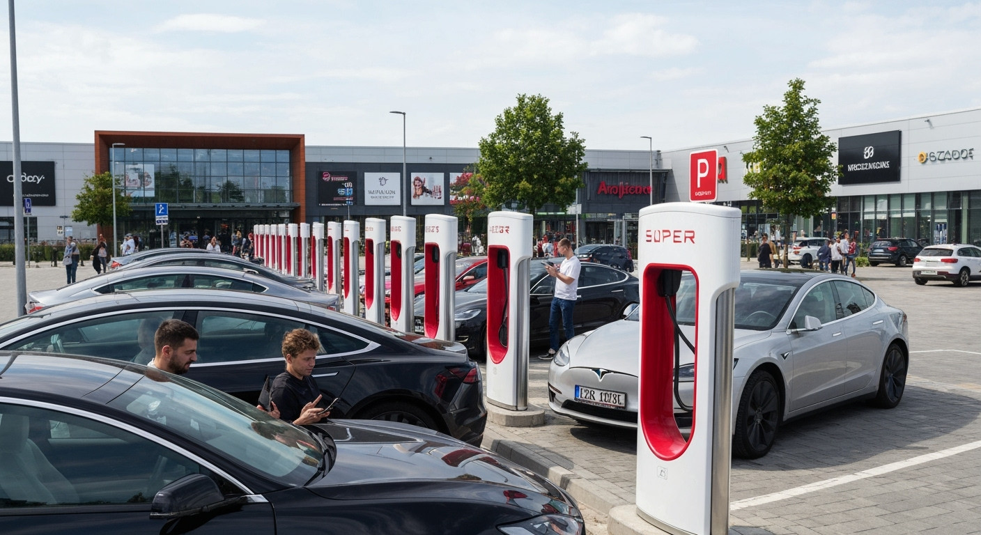 Tesla Supercharger Poznań: stacja ładowania 2