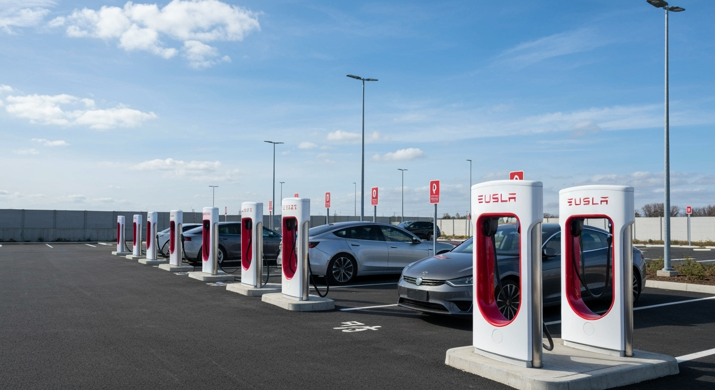 Tesla Supercharger Warszawa: stacja ładowania 2